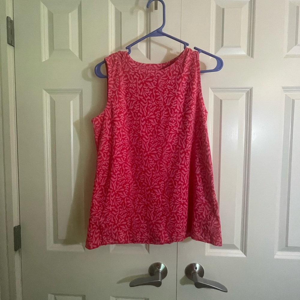 Chico’s Sleeveless Floral Red Sleeveless Top